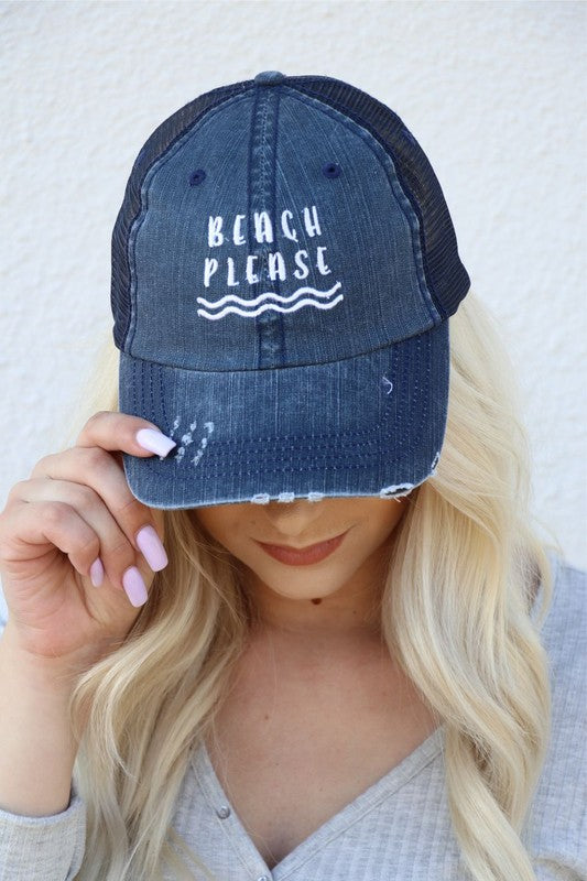 "Beach Please" Trucker Hat