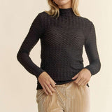 Textured Long Sleeve Layering Top