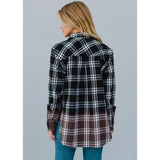 Bleach Dipped Plaid Flannel