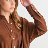 Twist Hem Button Down Blouse