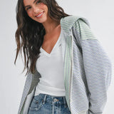 Striped Zip Hoodie