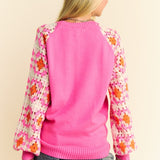 Pretty In Pink Crochet Sweater