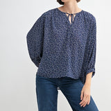 Ditsy Print Oversized Blouse