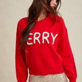 "Merry" Fluffy Patch Sweater