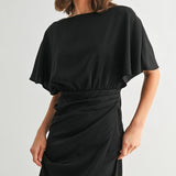 Satin Wrap Midi Dress