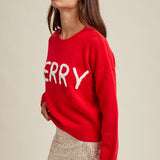"Merry" Fluffy Patch Sweater