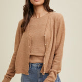 Brushed Off Cardigan & Tank Set