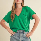 Zoie V Neck Tee