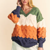 Cozy Waves Colorblock Sweater