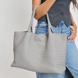 Solana Woven Vegan Leather Tote