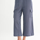 Gauze Wide Leg Cargo Pant