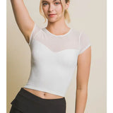 Short Sleeve Mesh Crop Top