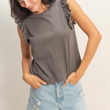 Ruffled Cap Sleeve Tank