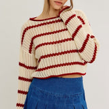Open Knit Cropped Sweater