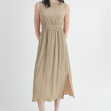 Textured Waist Midi Dress