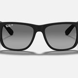 RAY-BAN Men's Justin Rubber Sunglasses (Black/Lt Grey)