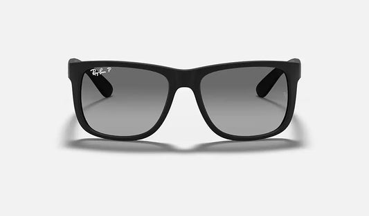 RAY-BAN Men's Justin Rubber Sunglasses (Black/Lt Grey)
