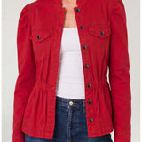 Puff Sleeve Trucker Jacket w/ Ruffle Collar (Liverpool)