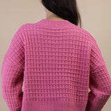 Pretty In Pink Waffle Sweater
