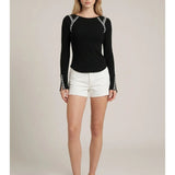 Lace Trim Boatneck Top