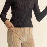 Textured Long Sleeve Layering Top