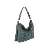 Twin Zipper Front Hobo Bag