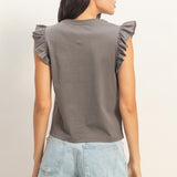 Ruffled Cap Sleeve Tank