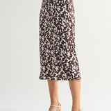 Abstract Satin Midi Skirt