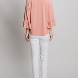 Solid Knit Bell Sleeve Top