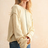 Stitch Contrast Sweater Top