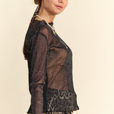 Glitter Mesh Layering Top