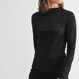 Lovely In Lace Mock Neck Top