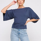Angel Sleeve Cinch Side Blouse