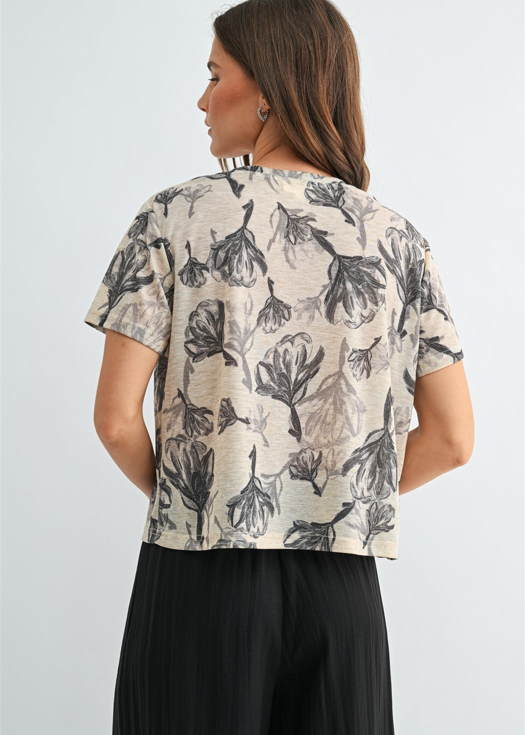 Floral Print Knit Top