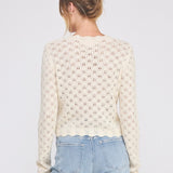 Pointelle Tie Cardigan