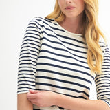 Mixed Stripe Quarter Sleeve Top