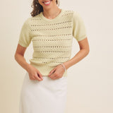 Pointelle Style Sweater Top