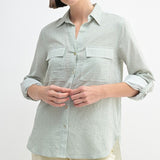 Double Pocket Striped Button Down