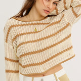 Open Knit Cropped Sweater