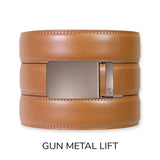 British Tan Leather Ratchet Belt & Buckle Set (Tough Apparel)