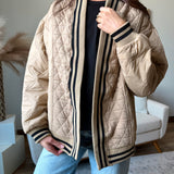 Varsity Style Quilted Cardigan