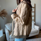 Varsity Style Quilted Cardigan