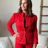 Puff Sleeve Trucker Jacket w/ Ruffle Collar (Liverpool)