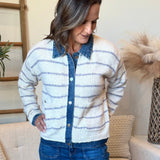 Denim Hem Sweater Jacket