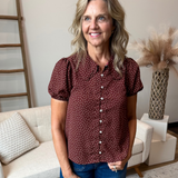 Peter Pan Collar Button Down Blouse