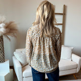 Long Sleeve Lace Up Woven Blouse (Liverpool)