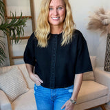 Button Down Short Sleeve Sweater