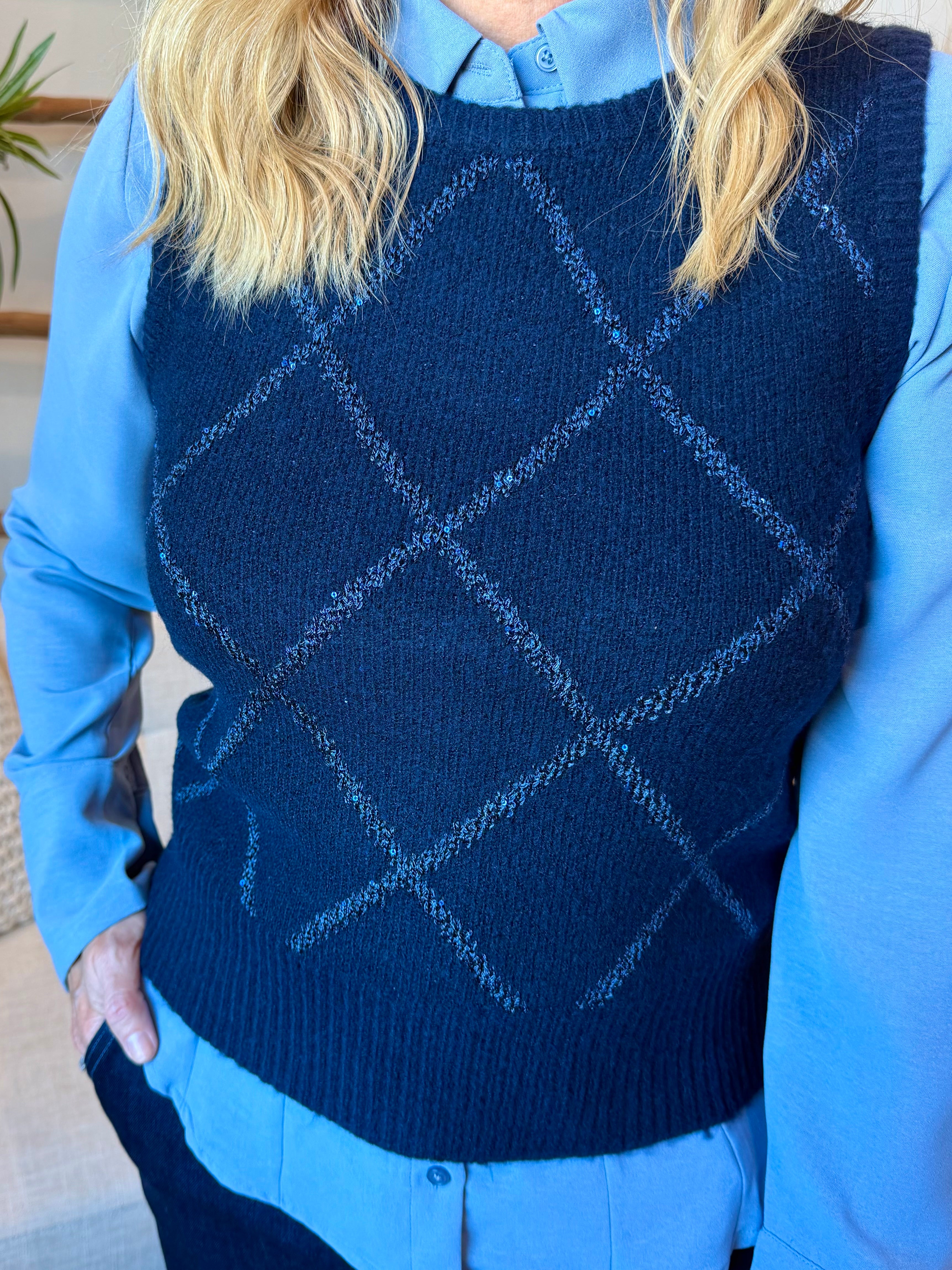 Sequin Sweater Vest (Dex)