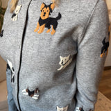 Dog Motif Knit Cardigan