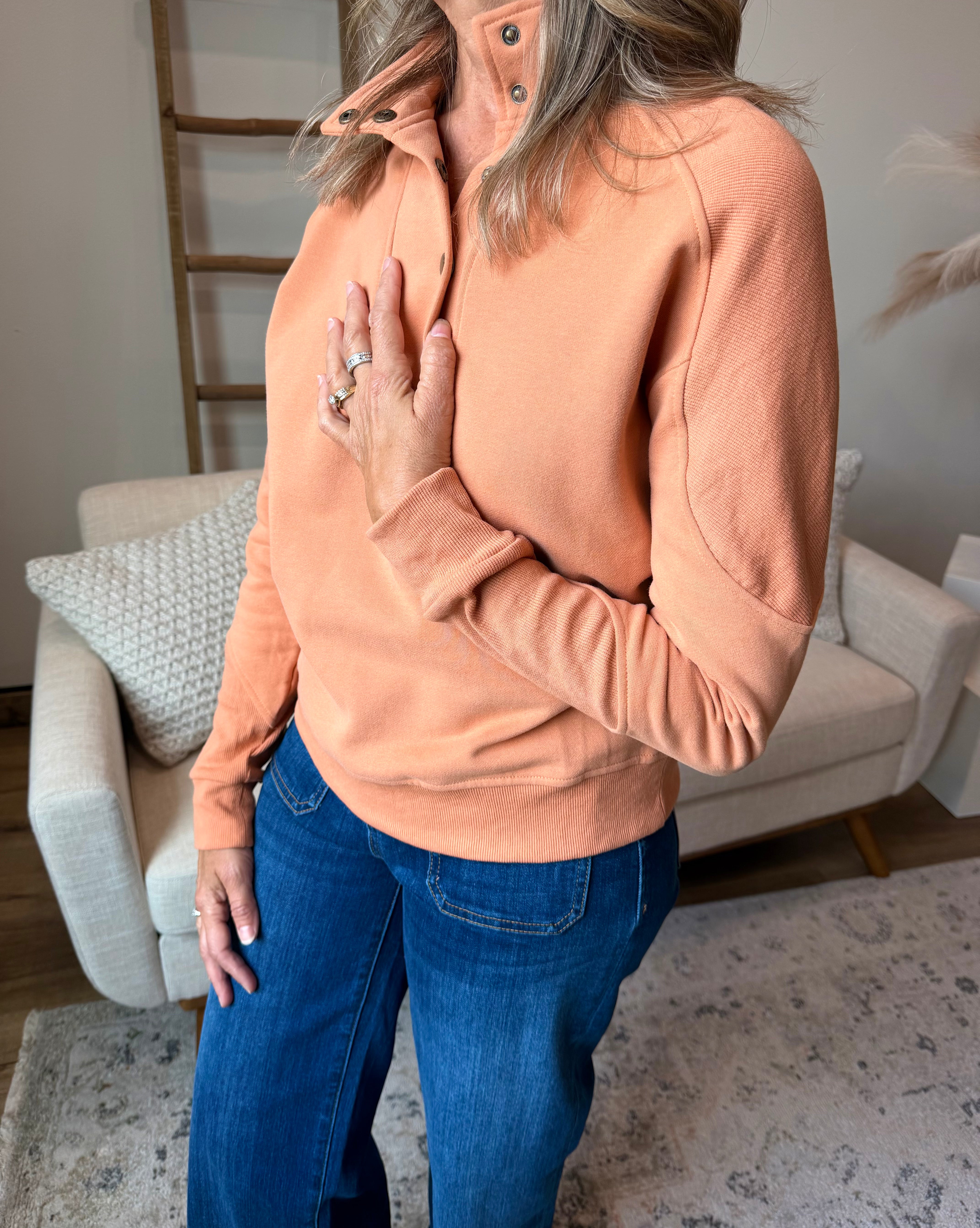 French Terry Mix Mock Sweatshirt
